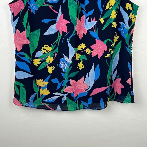 J Crew Factory Women's Floral Mockneck Tank Top Size 8 - Picture 2 of 7